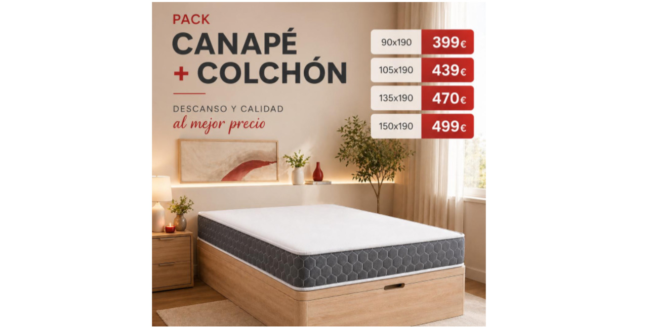 Pack canapé + colchón basic
