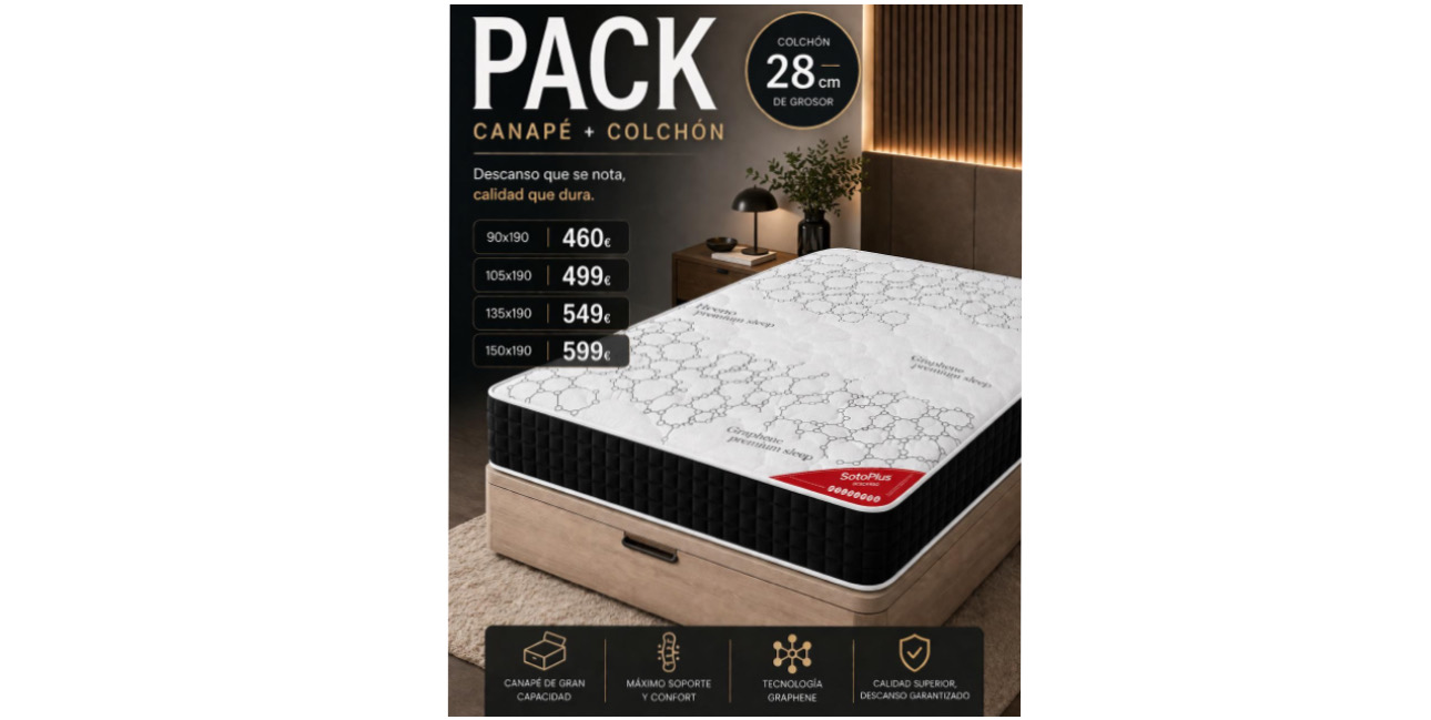 Pack canapé + colchón premium